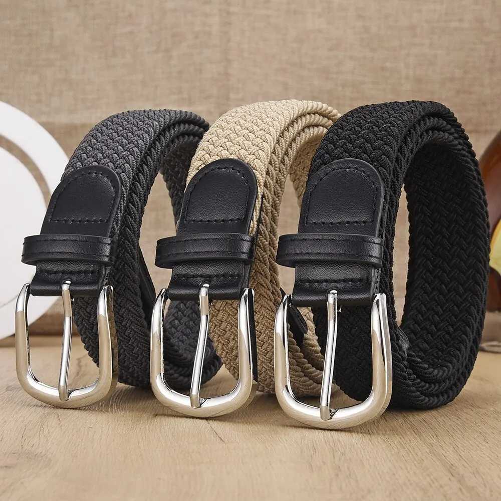 Mens Belt Casual Woven Elastic Belt Outdoor Sports Womens Belt No Need for Punching Climbing Work Belt For Men Women Fashion W251018