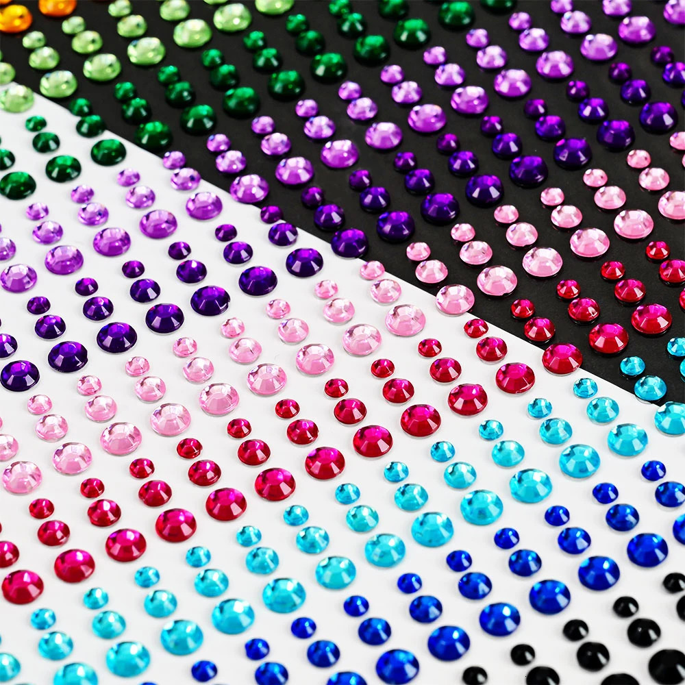 162216900pcs EyeFaceBody Diamond Tattoos Stickers 3456mm Colored Glitter Rhinestone Tattoo for Party Makeup Gem Accessory 251015