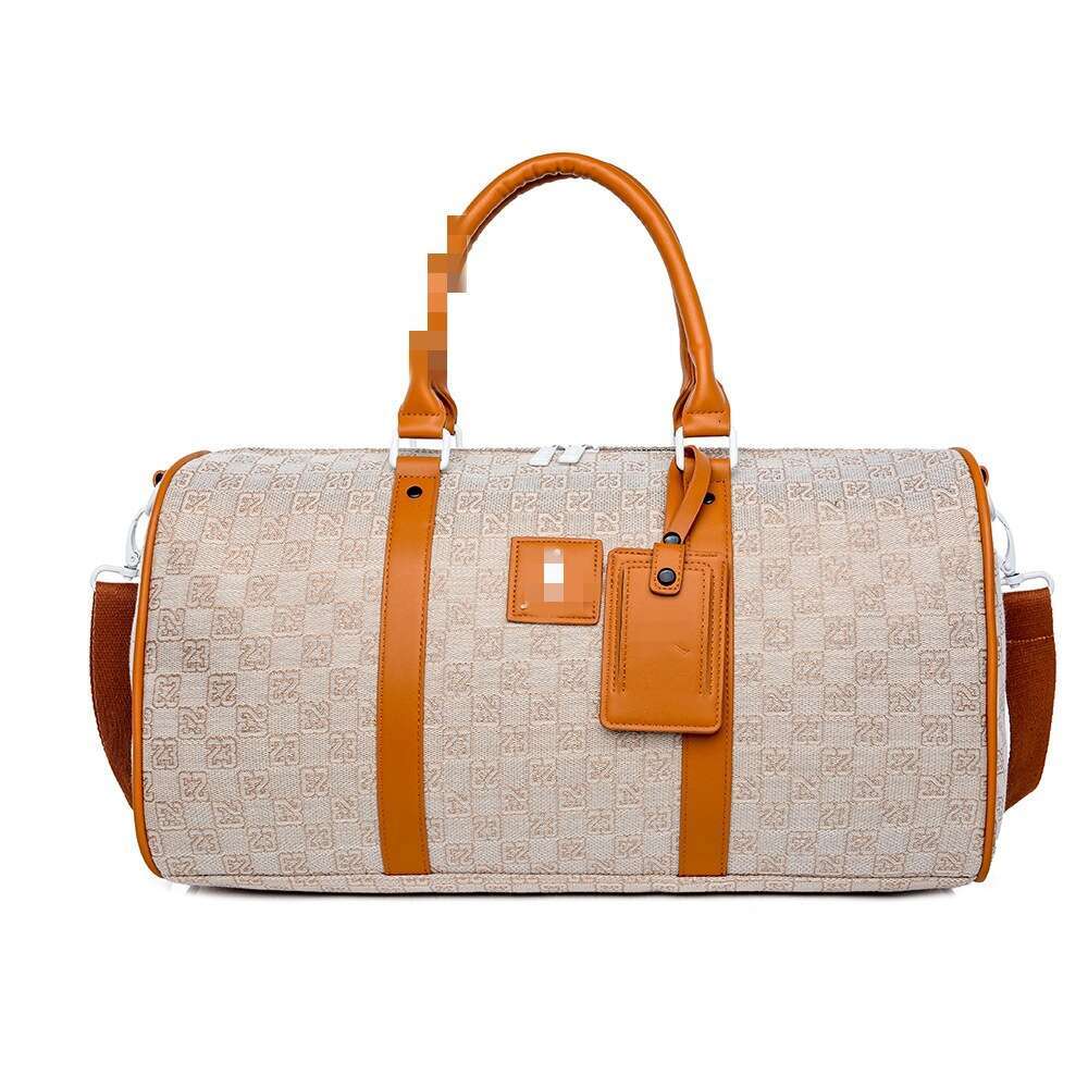 Vintage Checkerboard Fabric Large Capacity Flying Man Single Shoulder Crossbody Handbag Gym Travel Student Bag