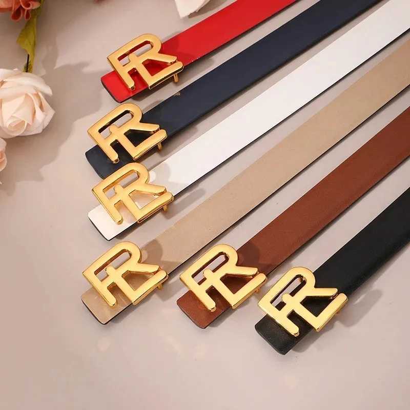 2025 New Designed Womens Belt with Elegant Gold Letter Button Heads Suitable for Daily Multifunctional Jeans Decoration Fashion W251018