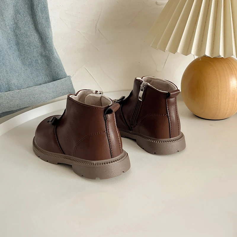 Cartoon Rabbit Baby Ankle Boots for Girls England Style Children Cute Bunny Winter Short Boots Low Heel Kids Girl Shoes G11073 251017