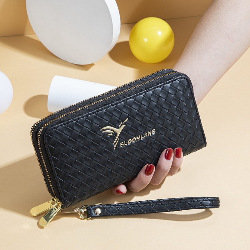 Luxury Brand Designer Bag Women's Wallet Long Style 2025 New Model Feiyan Hot Stamping Woven Pattern Fashion Double Zipper Large Capacity Clutch