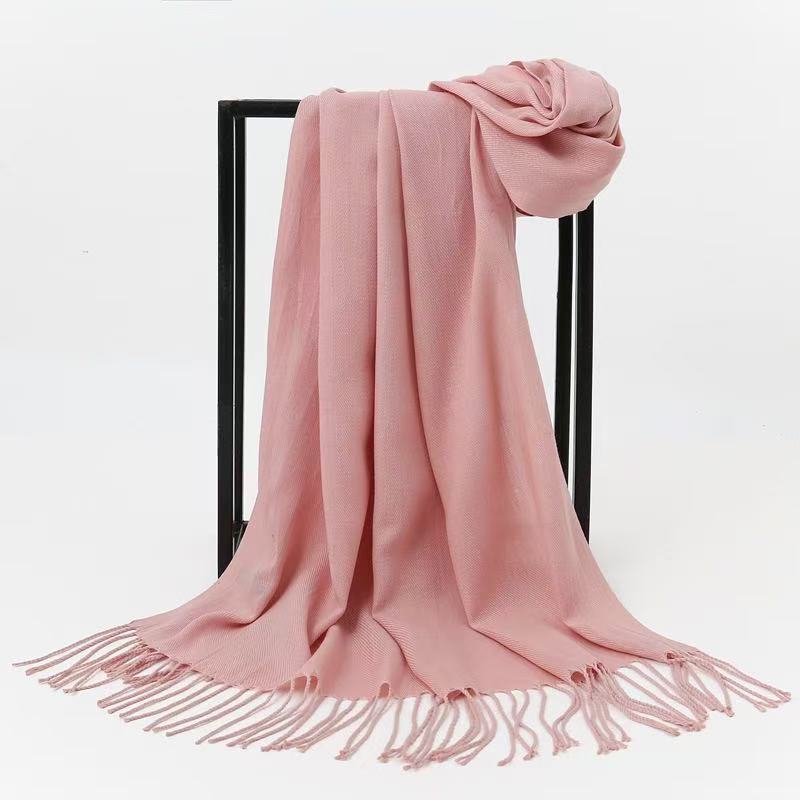 Y2085 cotton and linen Korean style solid color scarf women's summer shawl