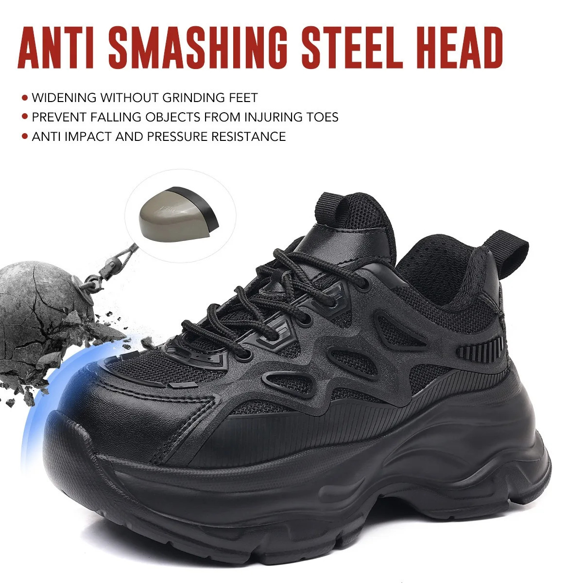 Lightweight steel head antismash protective shoes womens soft bottom ultralightweight super soft not tired feet 251011