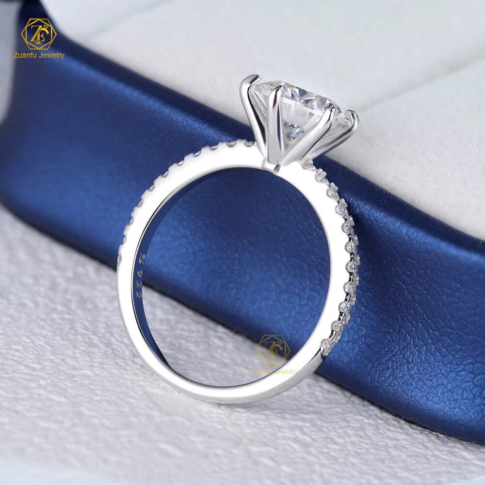 14K Gold Custom Engagement Wedding Ring D VVS1 1CT Round Moissanite Available in WhiteYellowRose Gold for Romantic Moments