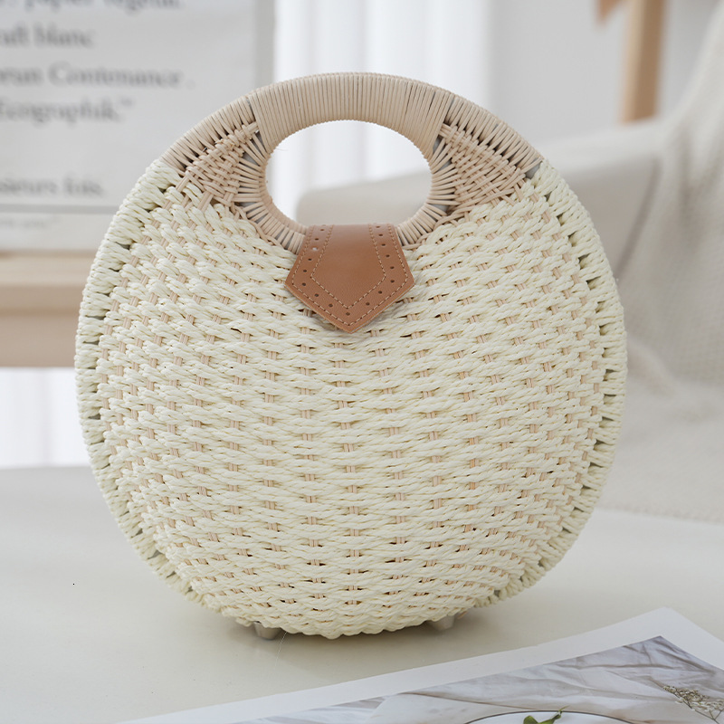 Luxury Brand Designer Bag Summer Simple Handbag For Women Handmade Rattan Beach Straw Bag Versatile Fashion Woven Bag Casual Bag