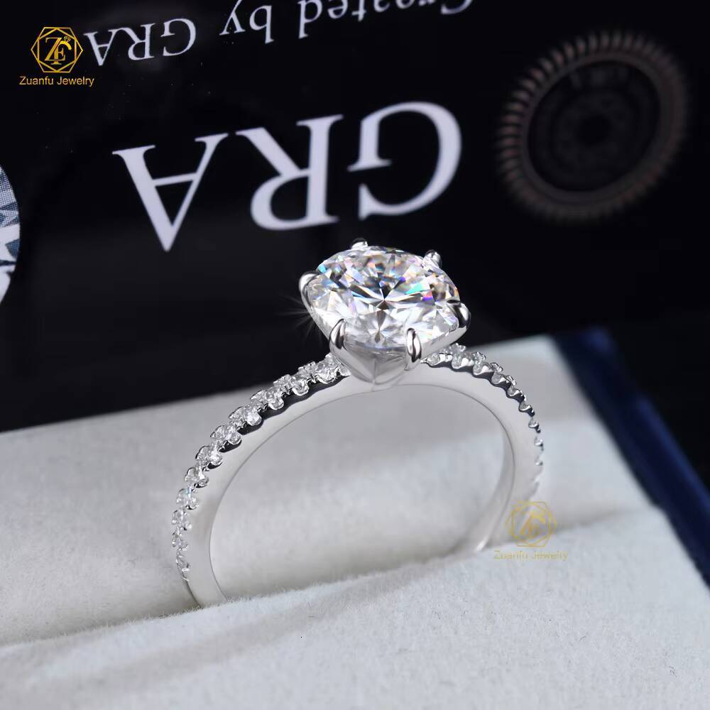 14K Gold Custom Engagement Wedding Ring D VVS1 1CT Round Moissanite Available in WhiteYellowRose Gold for Romantic Moments
