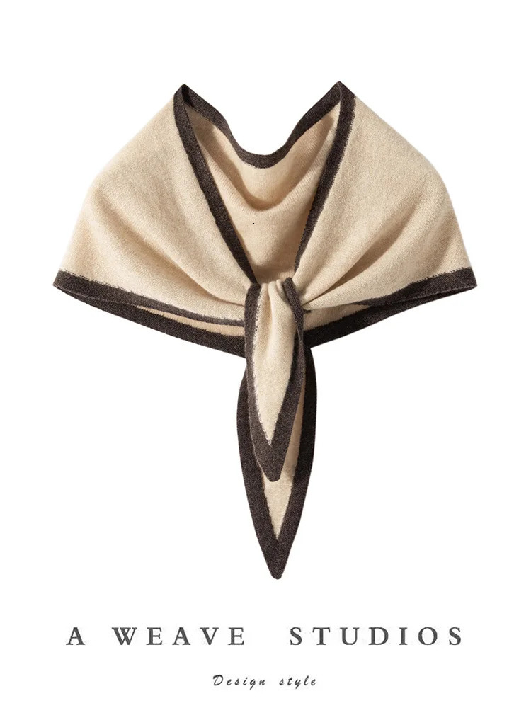 ADDONEE Women 100 Cashmere Scarf Autumn Winter Triangle Scarf Office Lady Grace Simple Style Cashmere Knitwear Shawls 251016