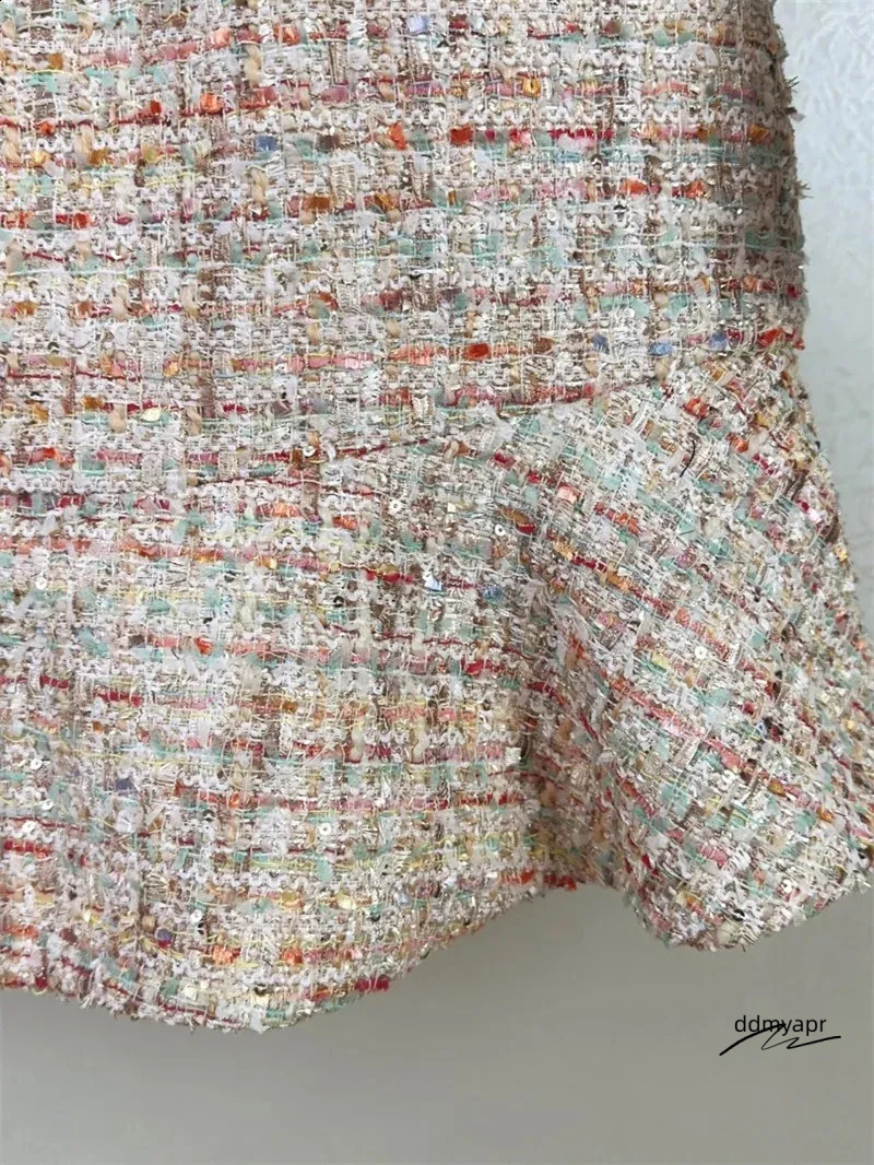 Dresses Women, Women's Tweed Mini - Elegant V-Neck Long Sleeve A-Line Ruffle Hem Short ddmyApr Dress For Autumn Fashion