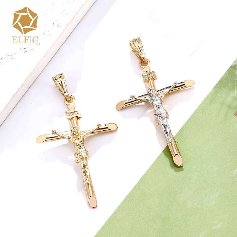 fashion Jewelry Necklace Christian Pendant, 14k Gold Plated Cross Pendant