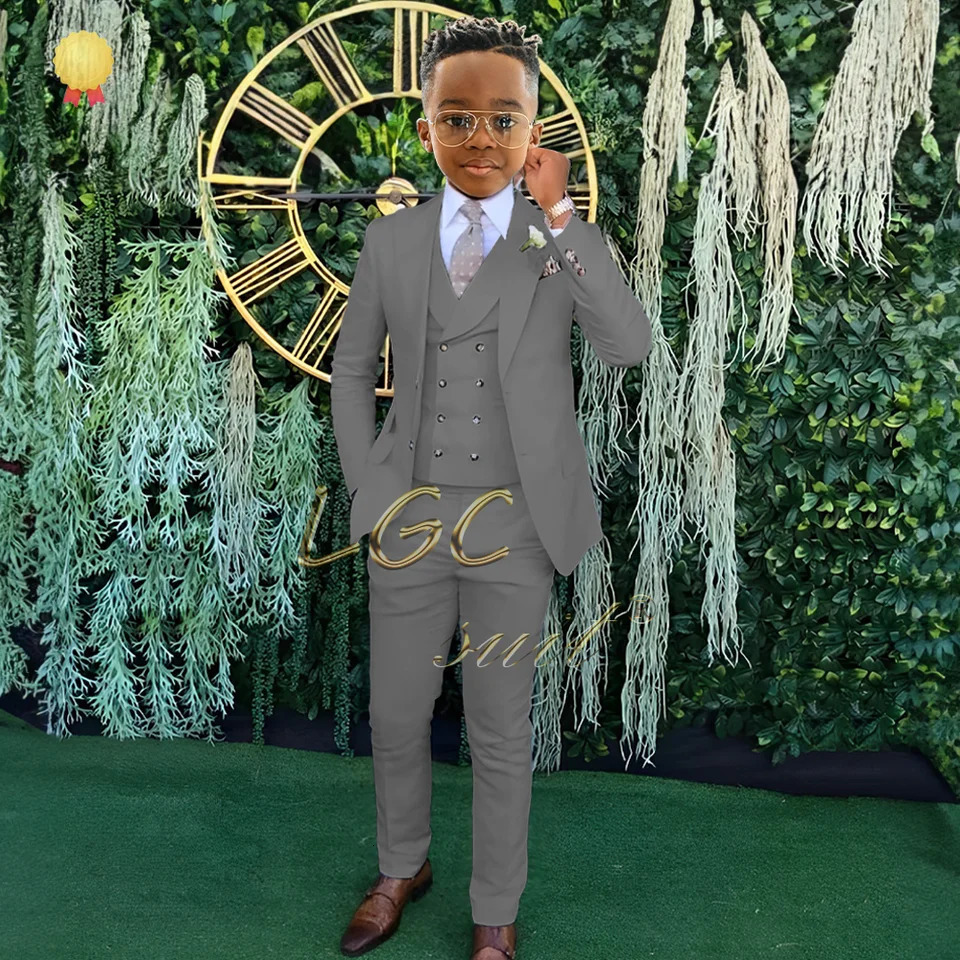 Boys classic formal suit 3 piece suit jacket vest trousers 316 years old childrens wedding banquet custom dress 251017