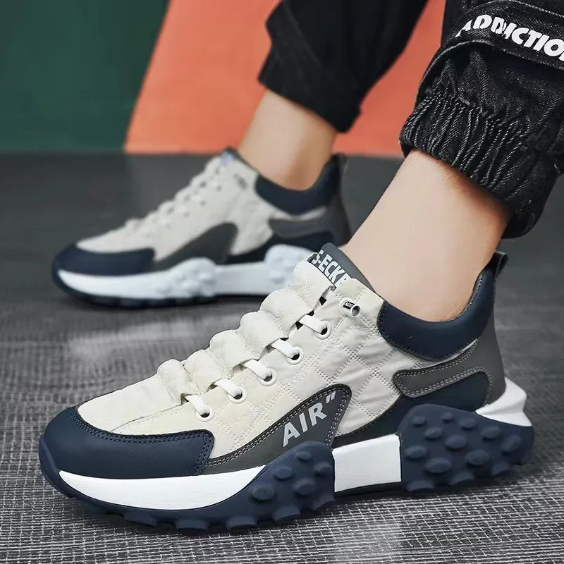 Mens Comfortable Running Shoes Dad Sneakers Thick Sole Breathable Low Cut Spring Autumn Season Sporty Casual Shoes 251013