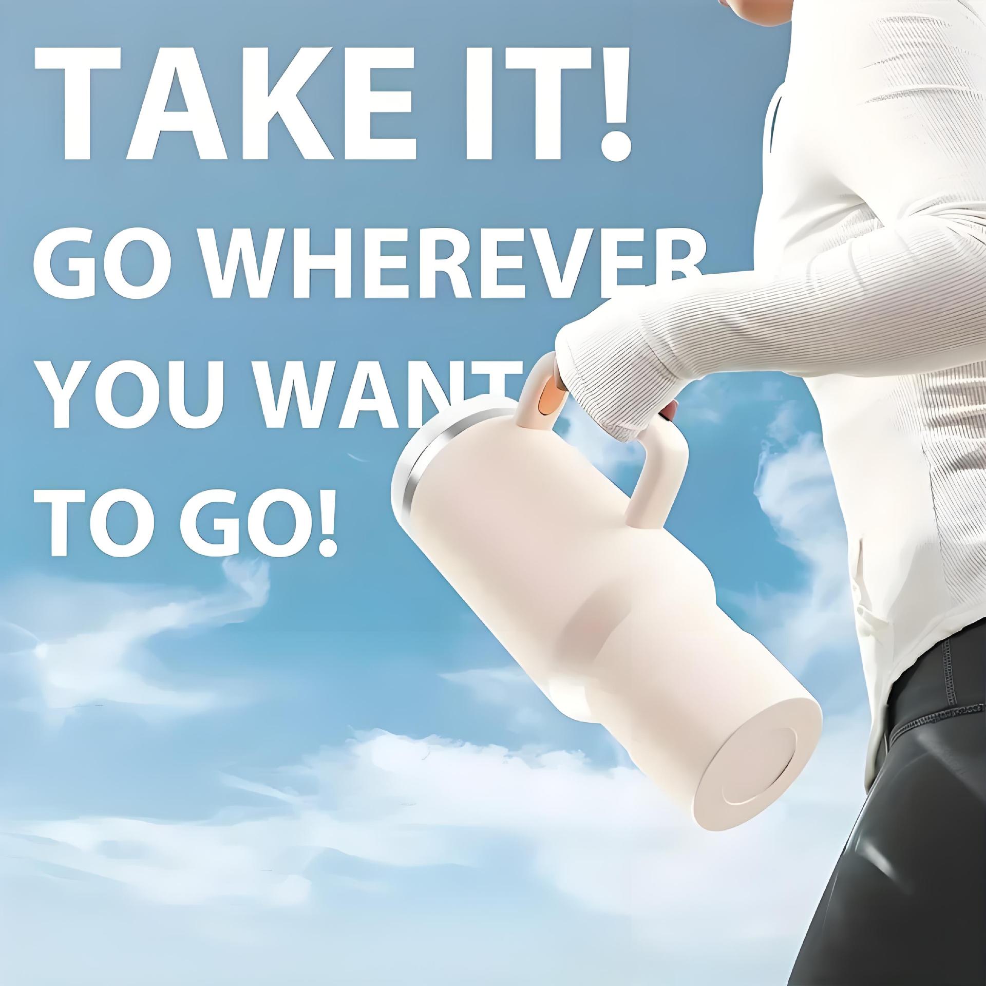 40oz Ice King Cup Car Mug Large Capacity Water Cup Vehicle Handle Cup Custom Stainless Steel Insulated Cooler/Warmer Cup