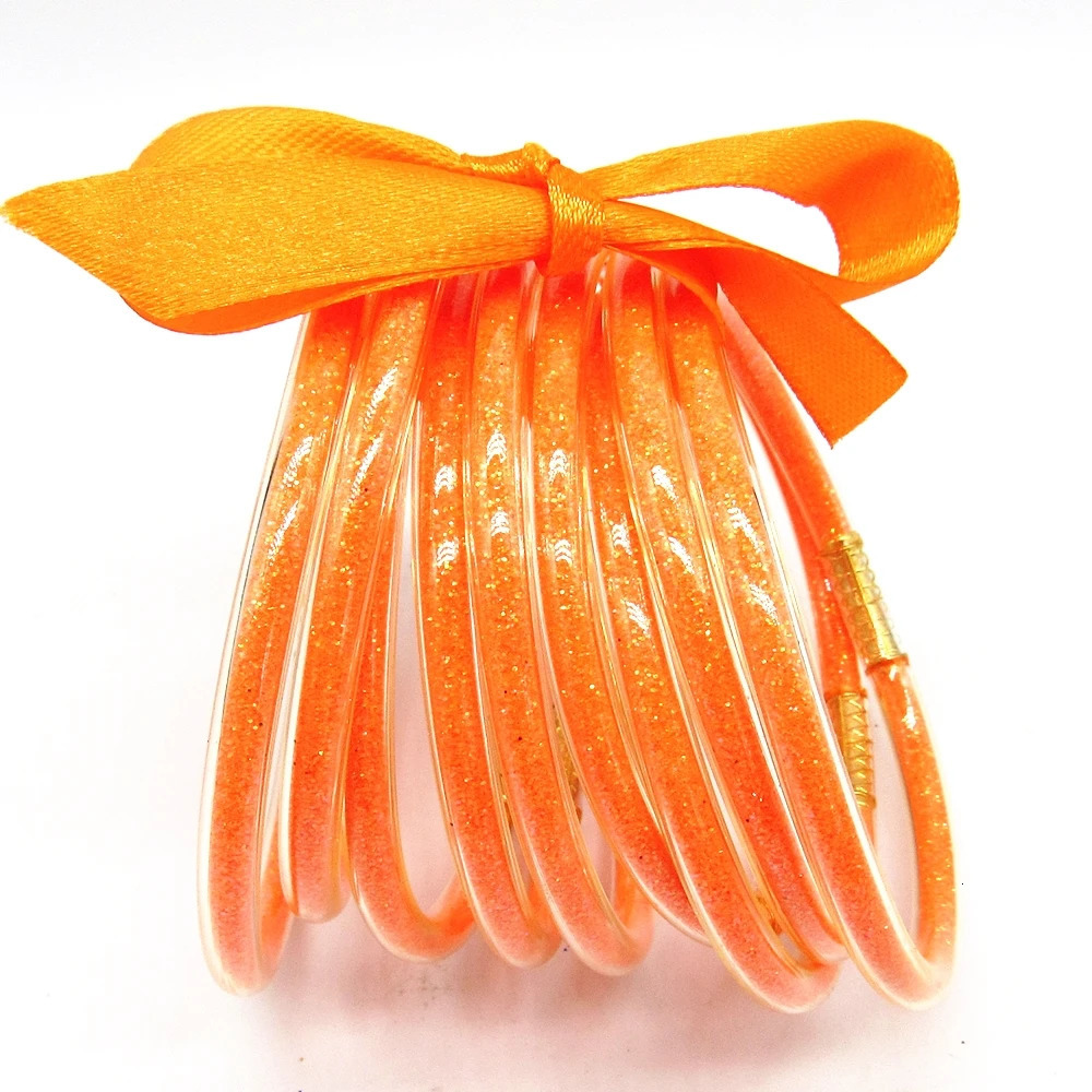 Mix 9pcsset Glitter Jelly Bangles Bracelets Bowknot Jelly Bangles Serenity Prayer Bracelet For Women Girl Bracelet 251016