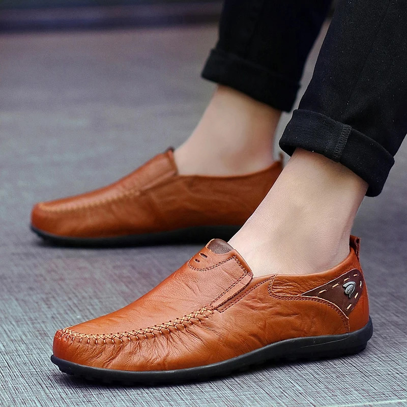 Leather Shoes Men Fashion Leather Genuine High Quality Comfortable Men Casual Driving Shoes Plus Size 3747 251013