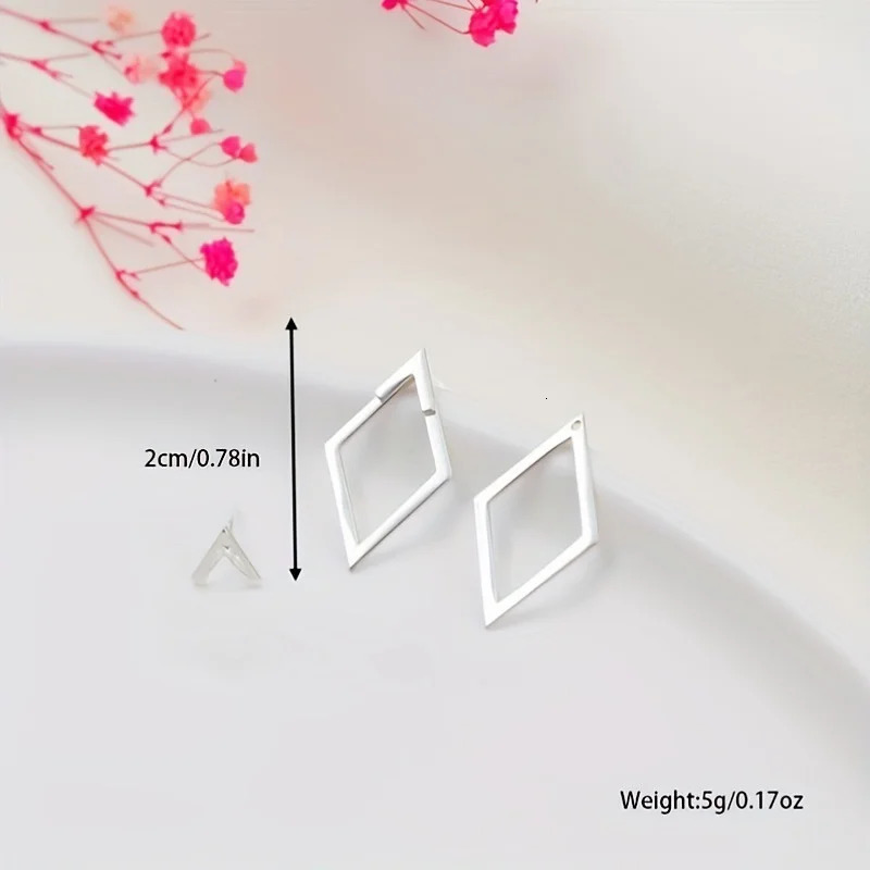 Retro Minimalist Geometric Square Detachable Triangles Stud Earrings for Women Fashion Jewelry Accessories Party Gifts 251013