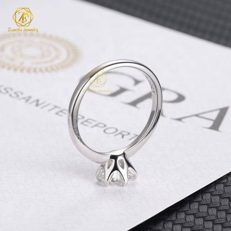 Fast Shipping 14K Solid Gold Classic Engagement Wedding Ring for Women 1CT Moissanite with Round Brilliant Cut Diamond