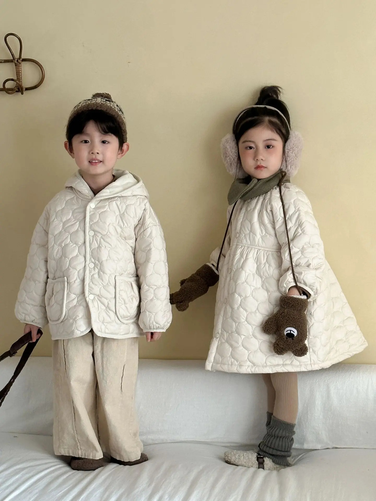 Toddler Kids Girl Down Jacket Winter Solid Color Casual Thick Little Girl Down Outwear Korean Fleece Children Girl Parka Coat 251017