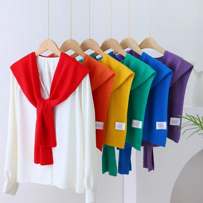 Thin Knitted Woolen Scarf Womens Color Spring Summer Autumn Winter Ne Protection Skirt irt ular Lightweight Wrap 251016