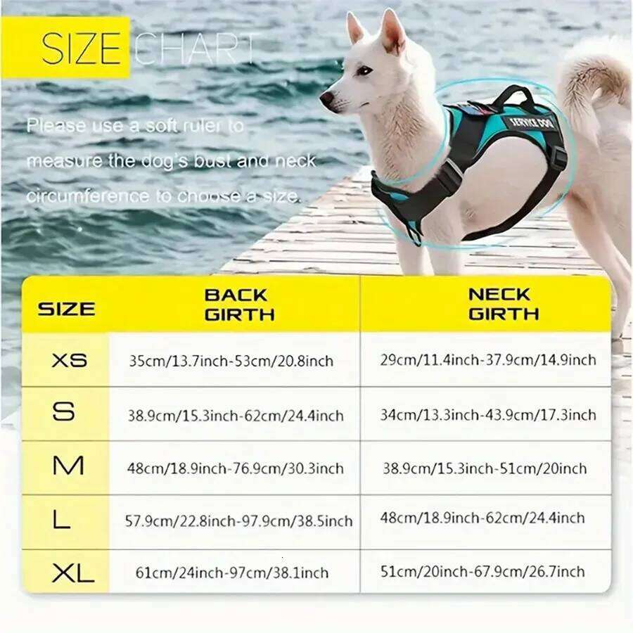 Reflective Dog Vest Harness With 5PCS Patches, Adjustable Soft Oxford Pet Harness, Inner Layer Mesh, Easy T