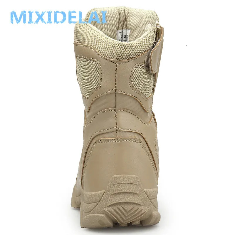 MIXIDELAI Size 3947 Desert Tactical Mens Boots Wearresisting Training Boots Waterproof Outdoor Hiking Men Combat Ankle Boots 251010