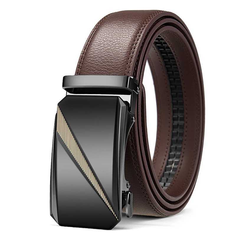 OYIFAN Automatic Buckle Belt for Men High Quality Genuine Leather Belt Adjustable Ratchet Belt Fashion Designer Belt Men W251018