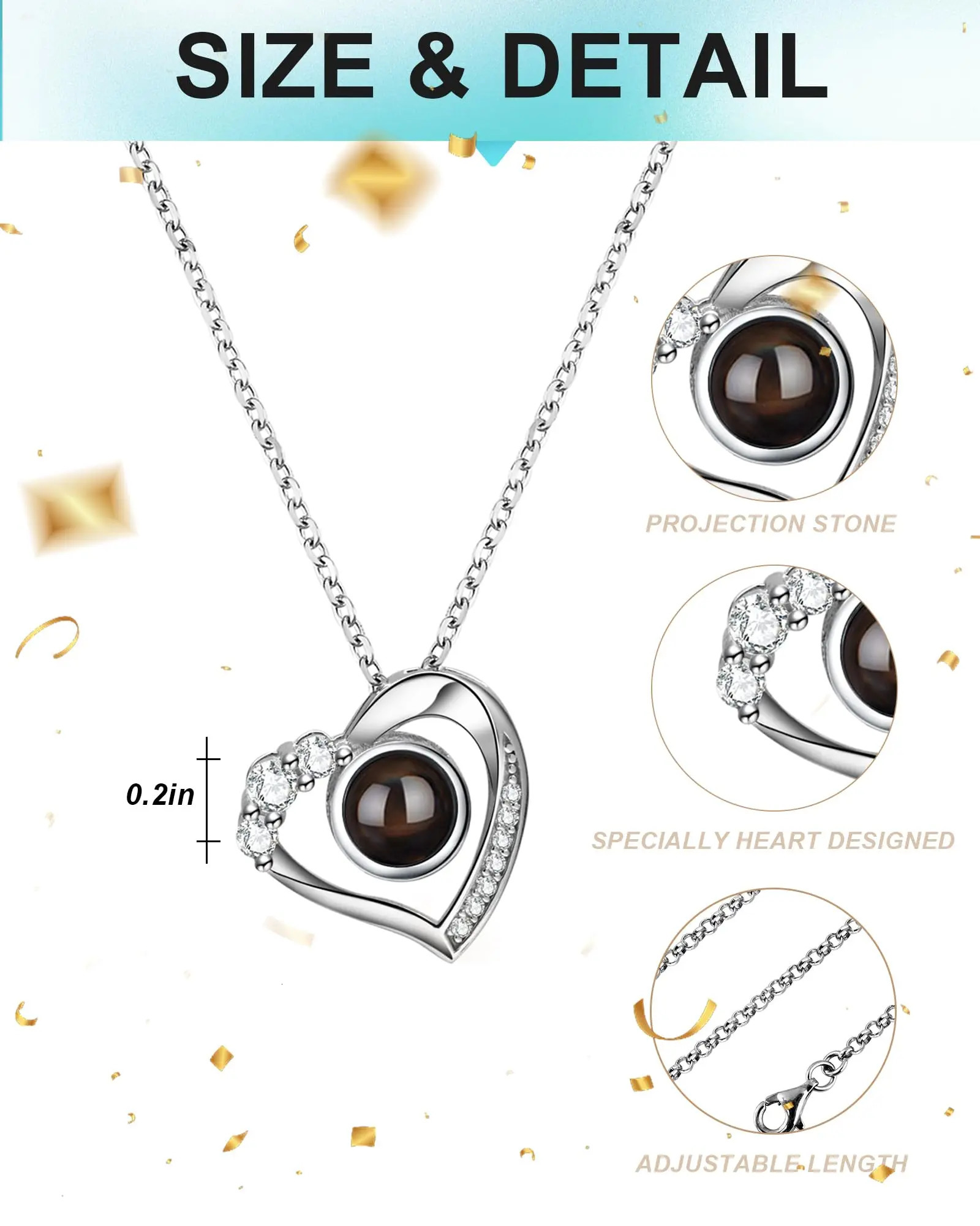Custom Po Projection Camera Necklace Personalized with Picture Inside Gifts for Women Mom Girlfriend Wife 251008