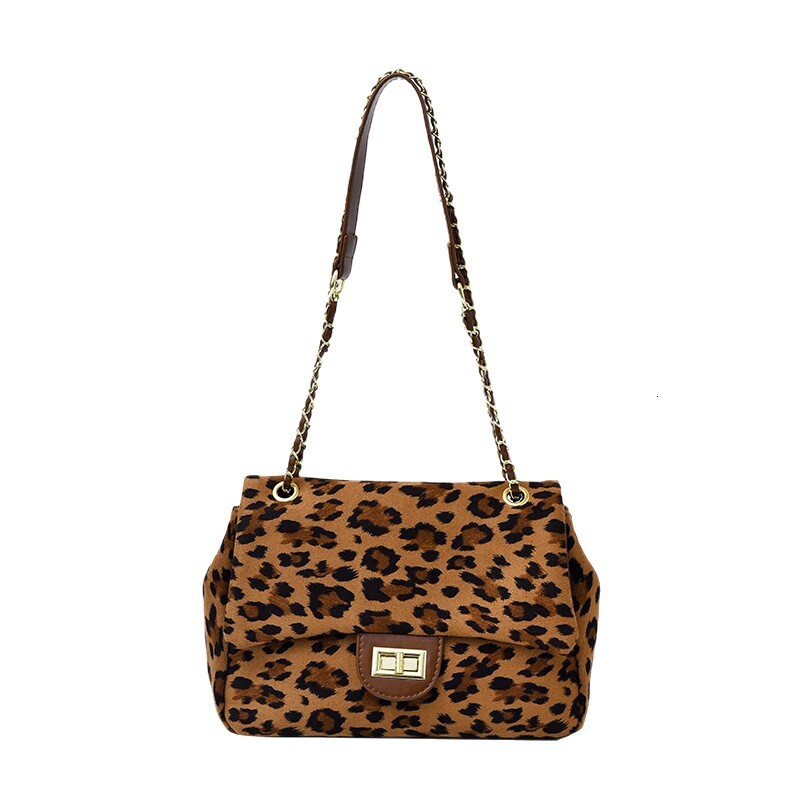 Luxury Brand Designer Bag 2025 New Autumn And Winter Leopard Print Single Shoulder Crossbody Bag High-End Style Fashion Chain Tote Bag For Women