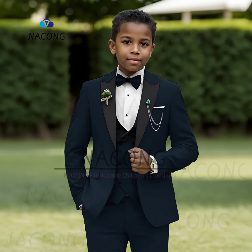 Boys Suit Slim Fit Custom Tuxedo Lawn Wedding 3 Piece 251017