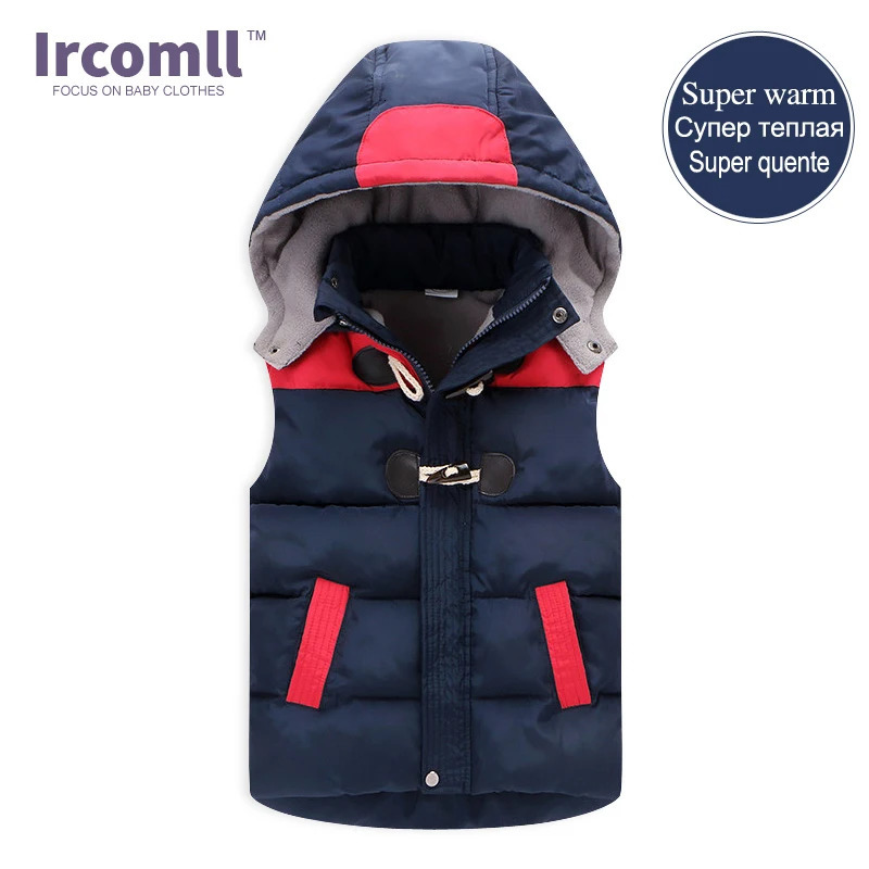 Winter Kids Waistcoats Children Vest Warm Hooded Coat Infant sleeveless Jacket Cotton Kid Clothe Boy Girl Outwear 251015