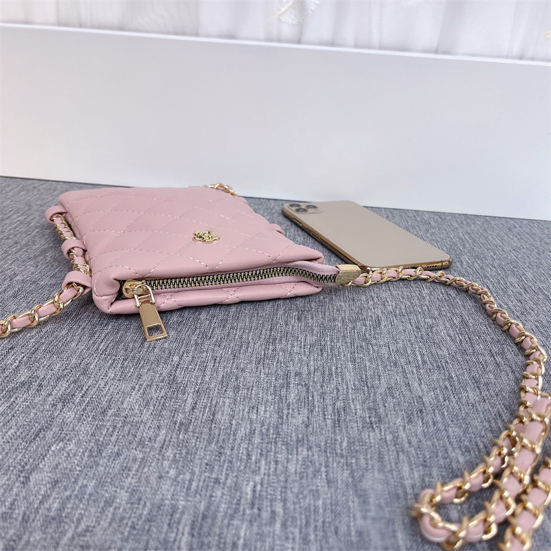 Luxury Brand Designer Bag Lightweight Quilted Crossbody Small Bag Fashion Versatile Phone Bag Trendy Walking Chain Phone Pouch Shoulder Bag For Women