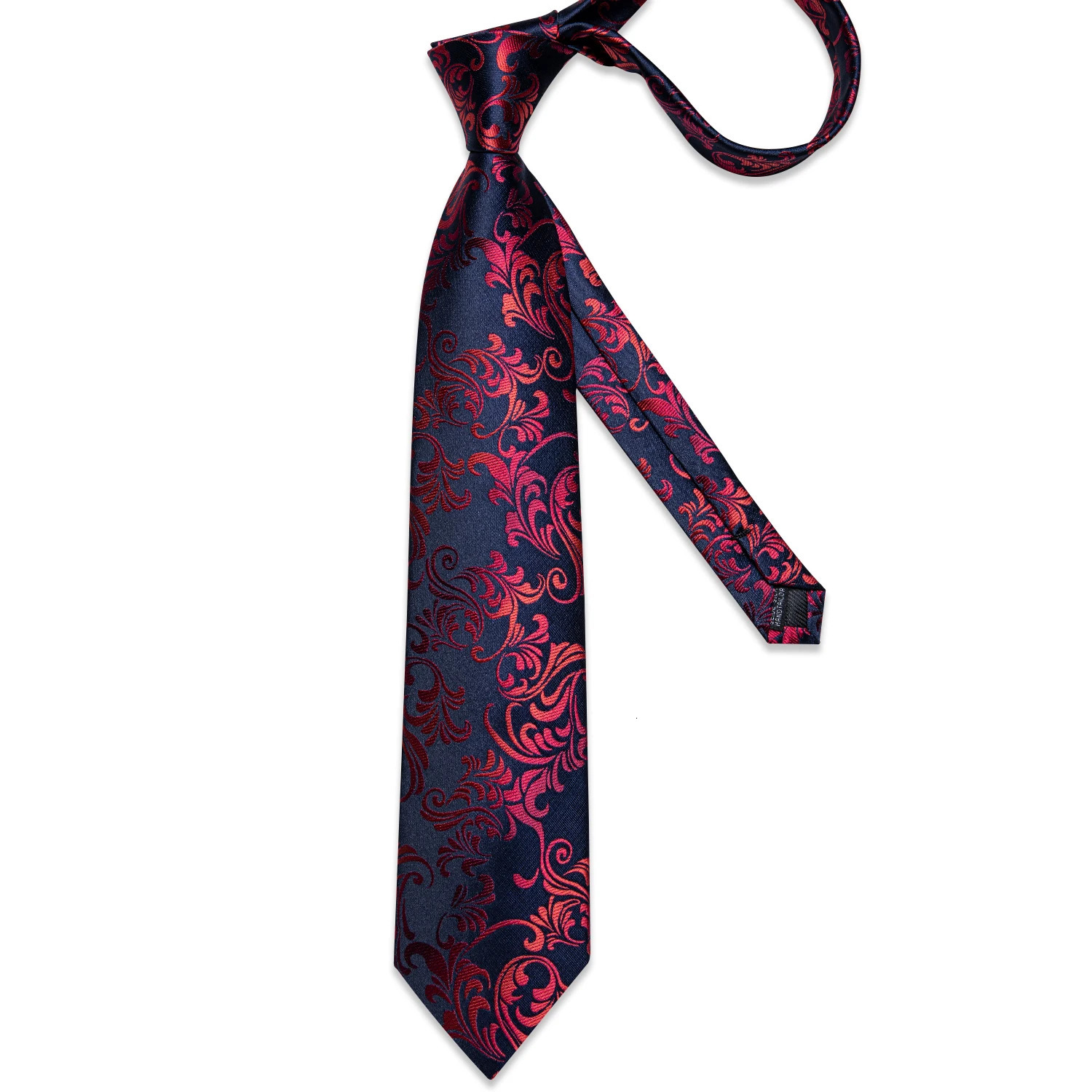 Red Floral Blue Silk Ties For Men 8cm Wide Necktie Set Pocket Square Cufflinks Brooch Pin Wedding Accessories Mens Gift 251014