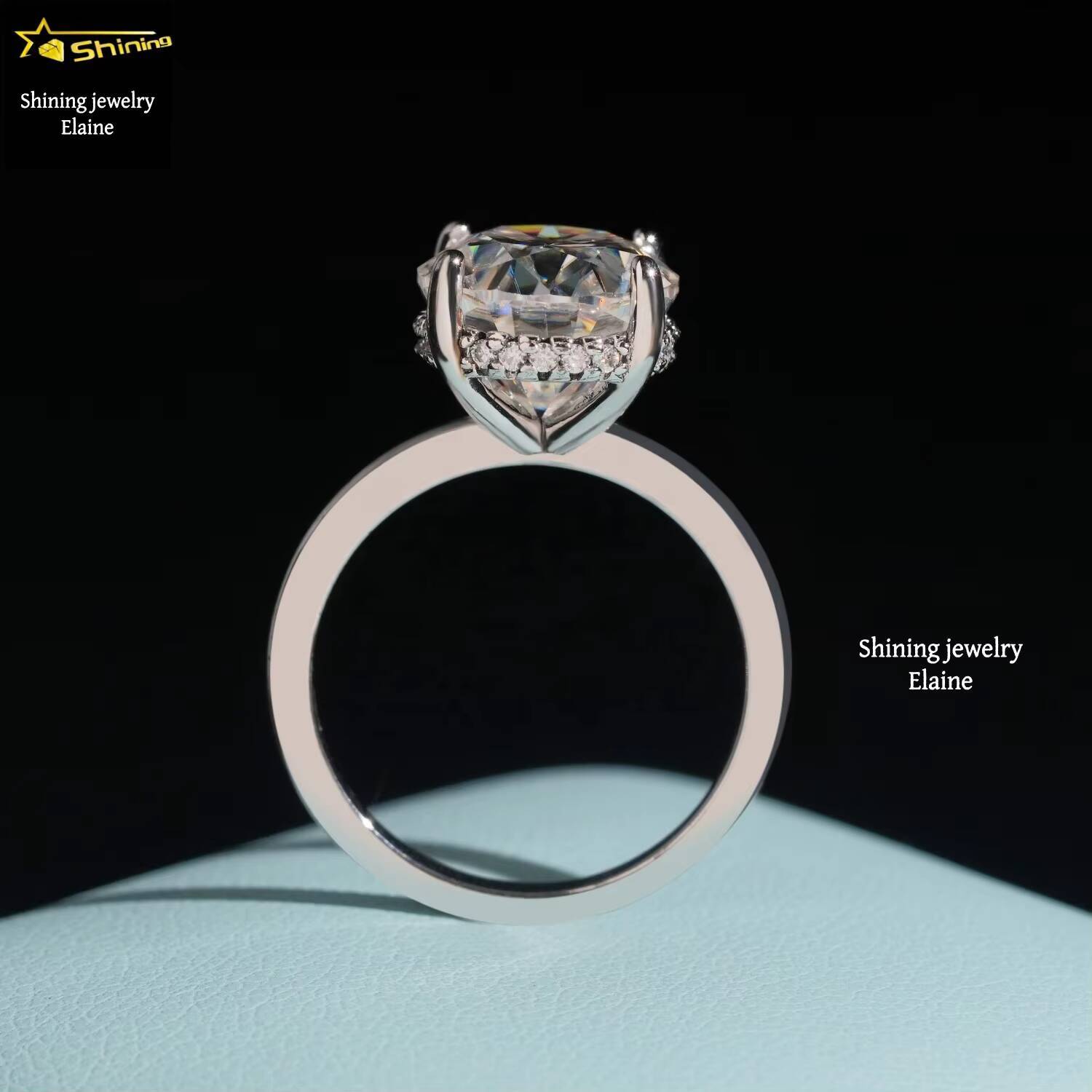 Gra Certificate Fashion Jewelry Rings Women Diamond D Color Vvs Moissanite Sterling Silver 925 Ring