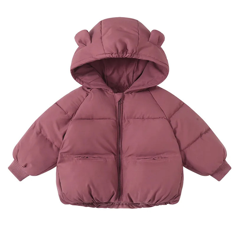Baby Boys Girls Hooded Zipper Down Jackets Kids Casual Cottonpadded Solid Coat Childrens Autumn Winter Warm Outerwear 251017