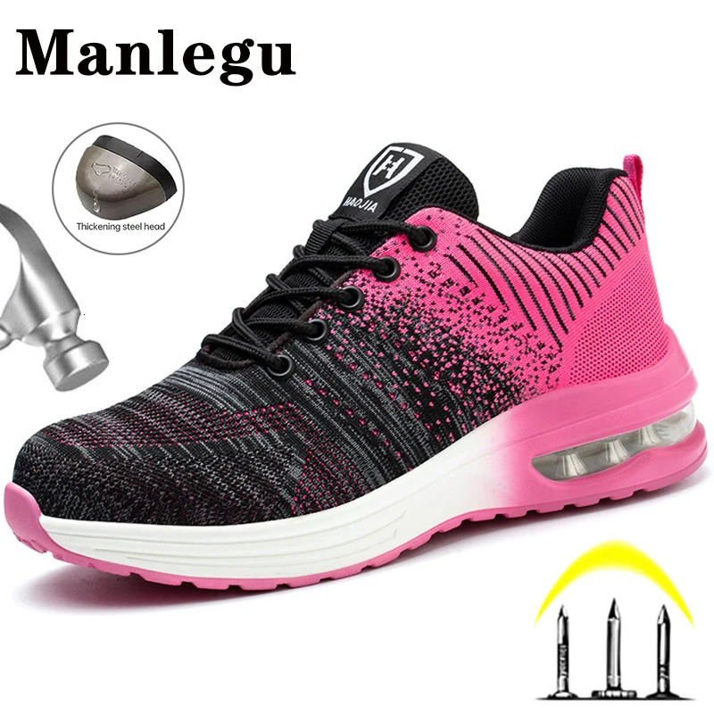 Lightweight Safety Shoes Women Men Air Cushion Work Sneakers Steel Toe Shoes Construction Safety Boots Antismash Work Shoes 251013
