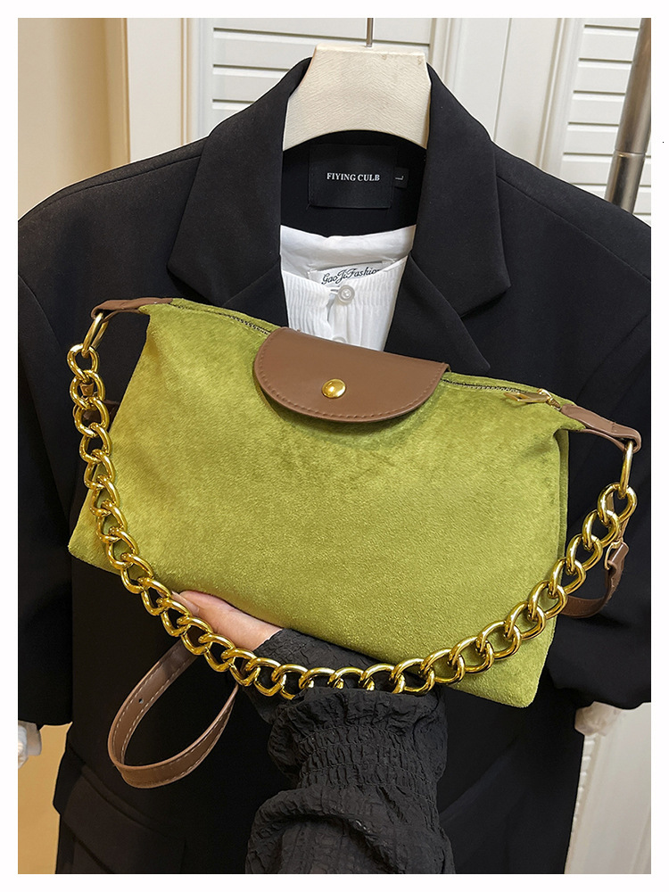 Luxury Brand Designer Bag Suede Velvet Chain Small Bag For Women 2025 New Fashionable Commuter Bag Niche High-End Feel Single Shoulder Crossbody Bag
