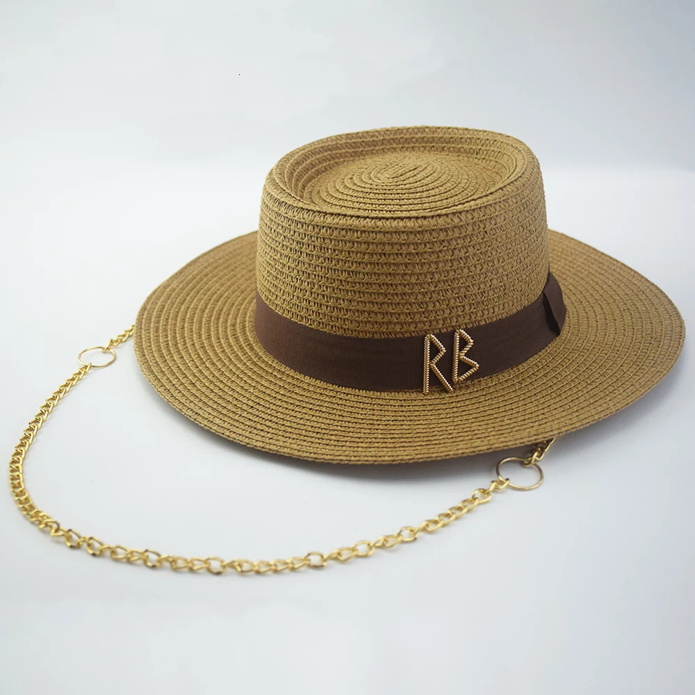 RUSLAN BAGINSKIY Summer Straw Hats for Women Ribbon Decoration Elegant Ladies Party Dress Hats Travel Beach Sun Hat Chapeau INS 251016