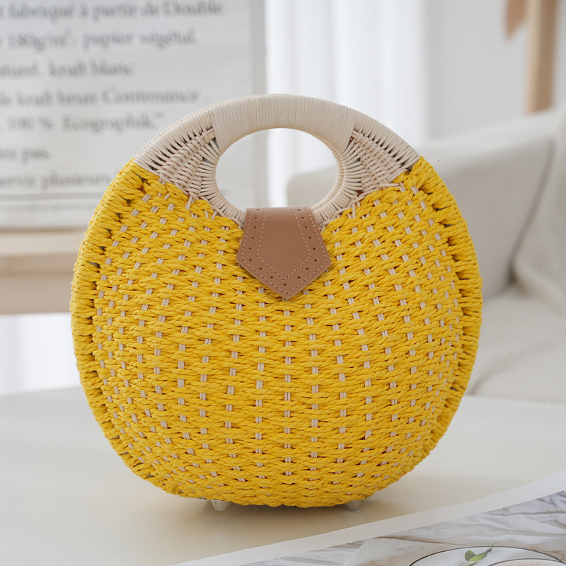 Luxury Brand Designer Bag Summer Simple Handbag For Women Handmade Rattan Beach Straw Bag Versatile Fashion Woven Bag Casual Bag