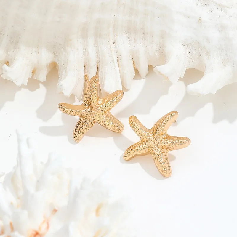 1 Pair Geometric Temperament Casual Starfish Stud Earrings Summer Simple Beach Vacation Style Earrings Ocean Jewelry Gift 251013