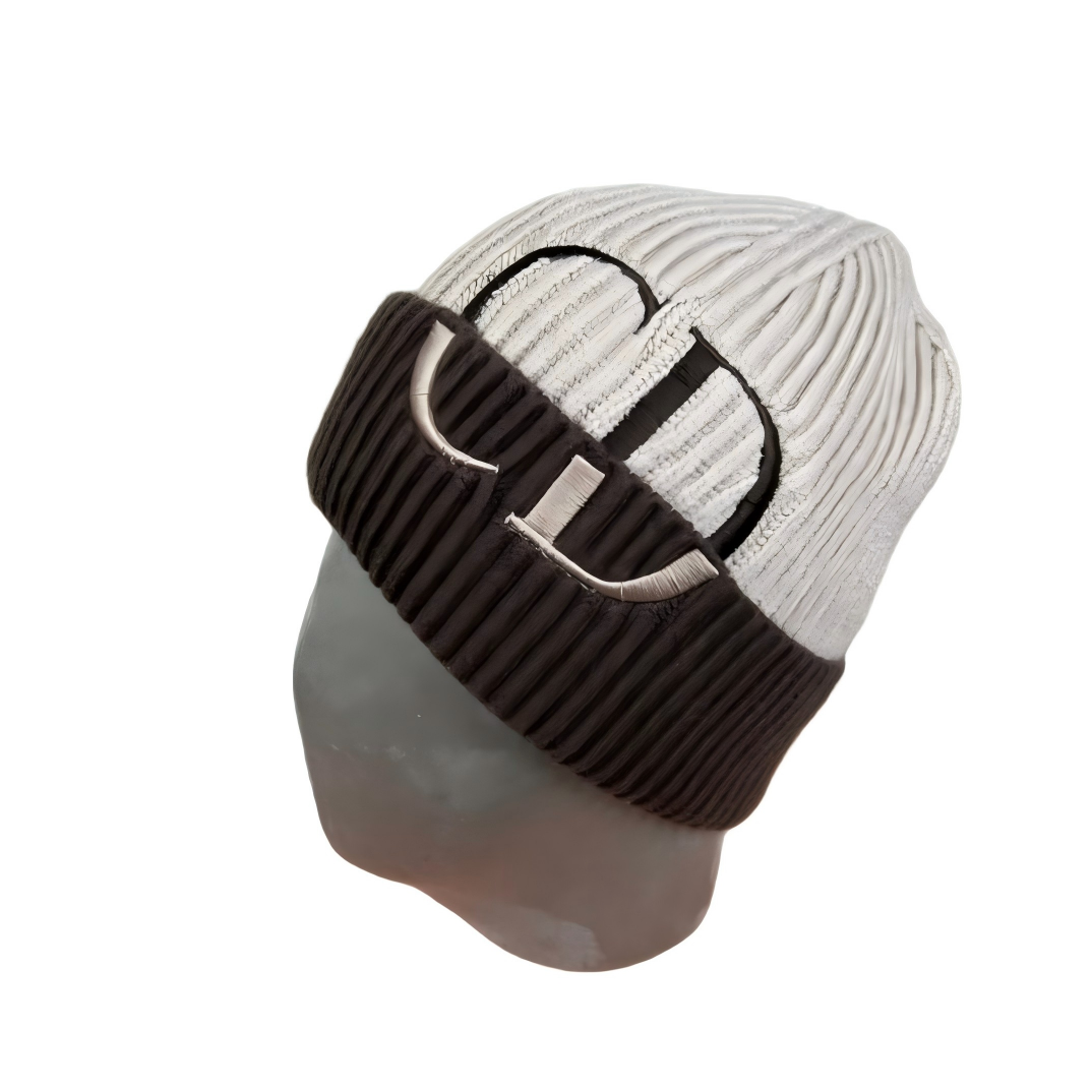 New wool and cashmere double-layer hat from official CD website - stylish, warm, simple and elegant, showcasing high-end fashion!