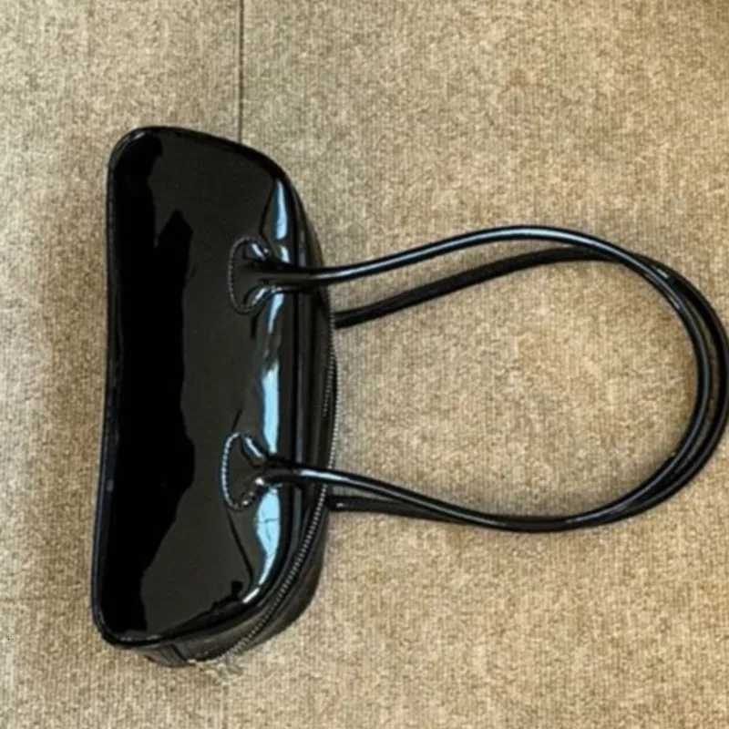 JIAERDI Red Underarm Bag Purse Women High Street Hot Girls Patent Leather Casual Handbag Female Vintage Bowling Bag Aesthetic Z251018