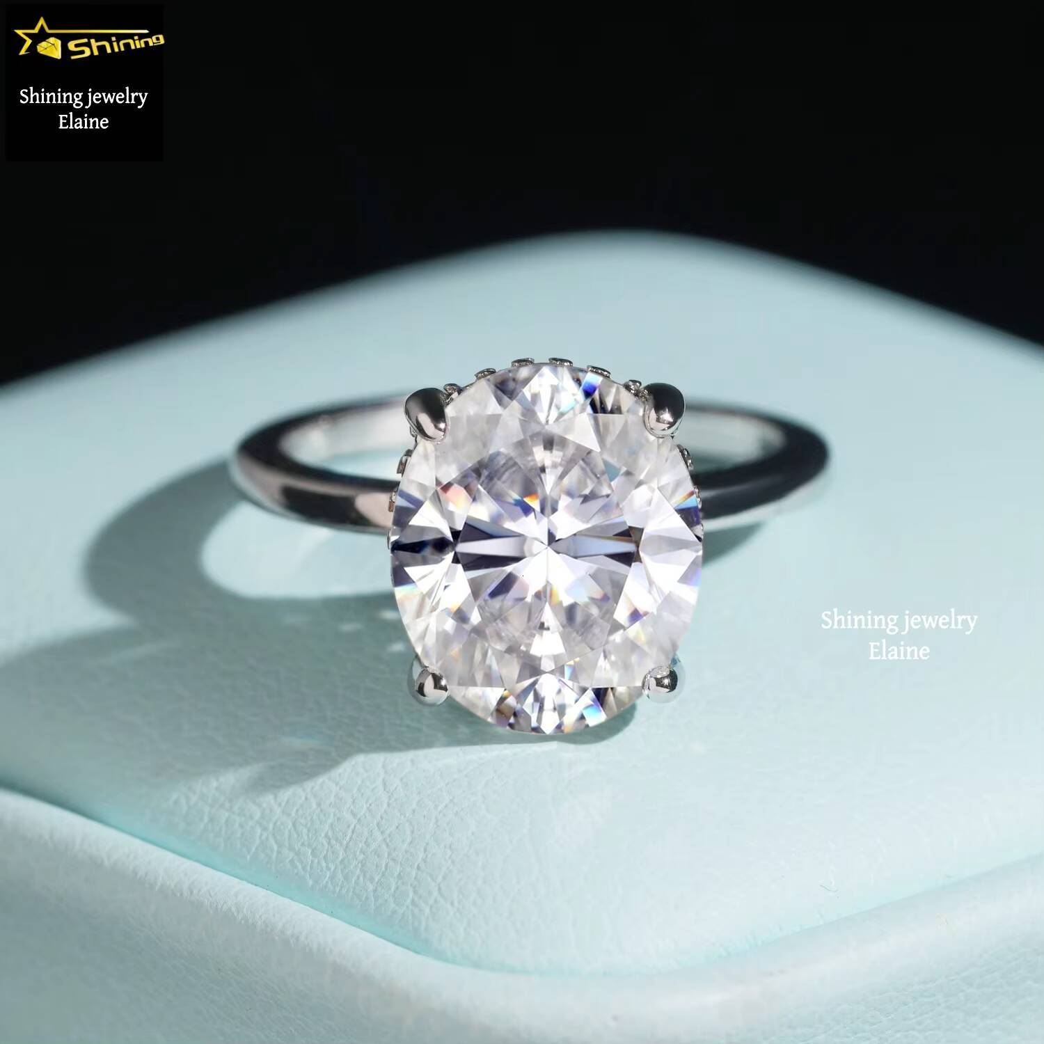 Gra Certificate Fashion Jewelry Rings Women Diamond D Color Vvs Moissanite Sterling Silver 925 Ring