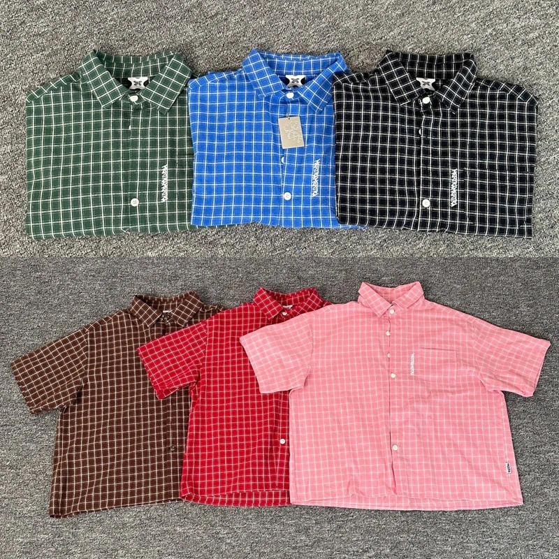 Men's T Shirts Fashion Brand Plaid Shirt Summer Multiple Colors Women Casual Short Sleeves Streetwear Tops Cotton Clothes