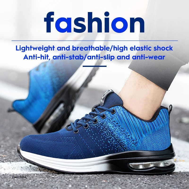 Lightweight Safety Shoes Women Men Air Cushion Work Sneakers Steel Toe Shoes Construction Safety Boots Antismash Work Shoes 251013