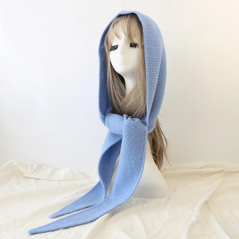 100 Wool Big Sophie Scarf Oversize Hood Balaclava Winter Hat Ear Protection Windproof Warm Bomber Hats Women Fashion Beanies 251016