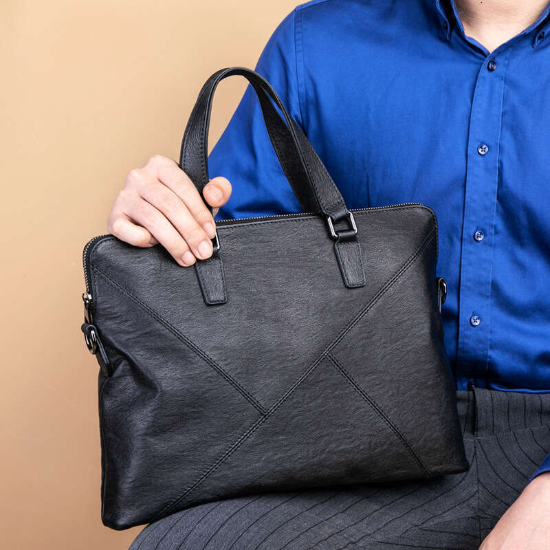 Luxury bag Briefcase Computer Bag Cowhide Business Handbag Men s Large Capacity Multi Functional