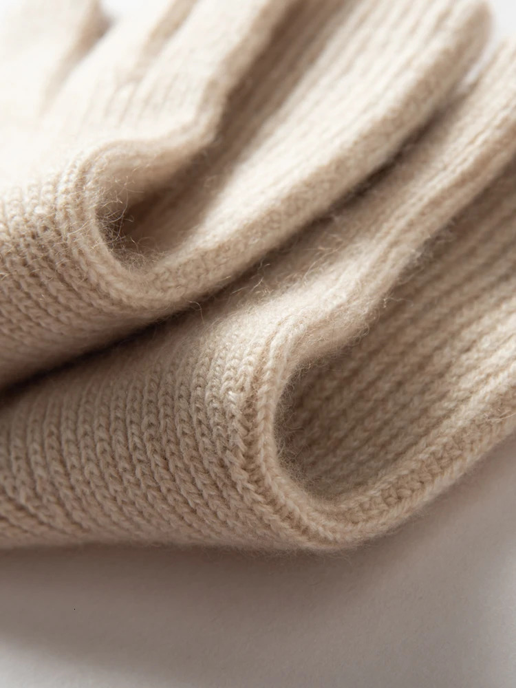 Women Cashmere Knitted Gloves Finger Touchscreen Gloves Ribbing Comfy Warm Unisex 100 Cashmere Autumn Winter Thermal Gloves Men 251015