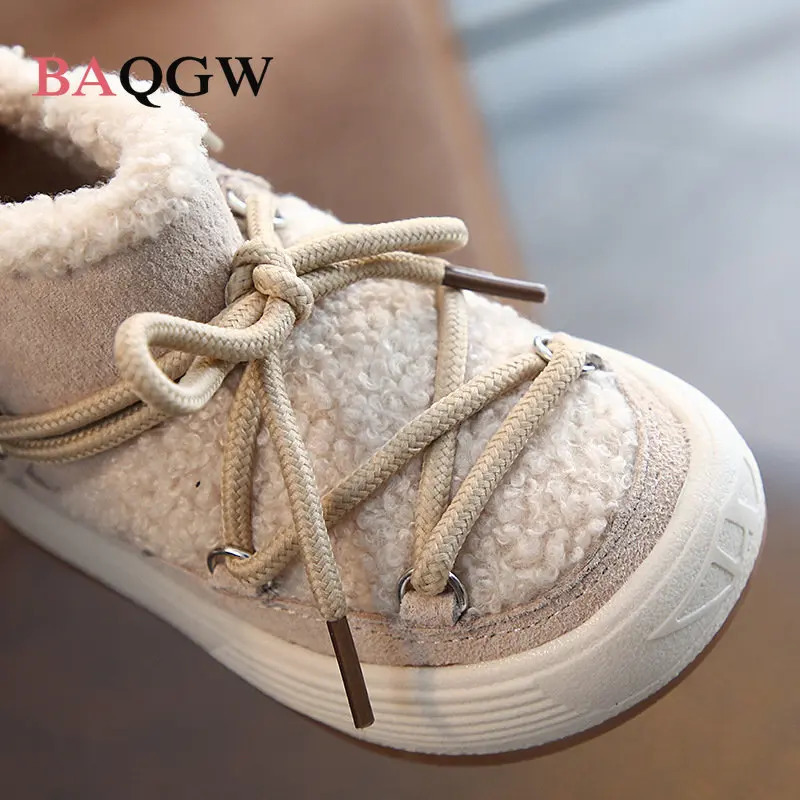 Children Warm Snow Boots Girl Princess Plush Thicked Toddler Shoes 16 Yeares Old Girls Soft Comfortable Casual Zipper Boots 251017