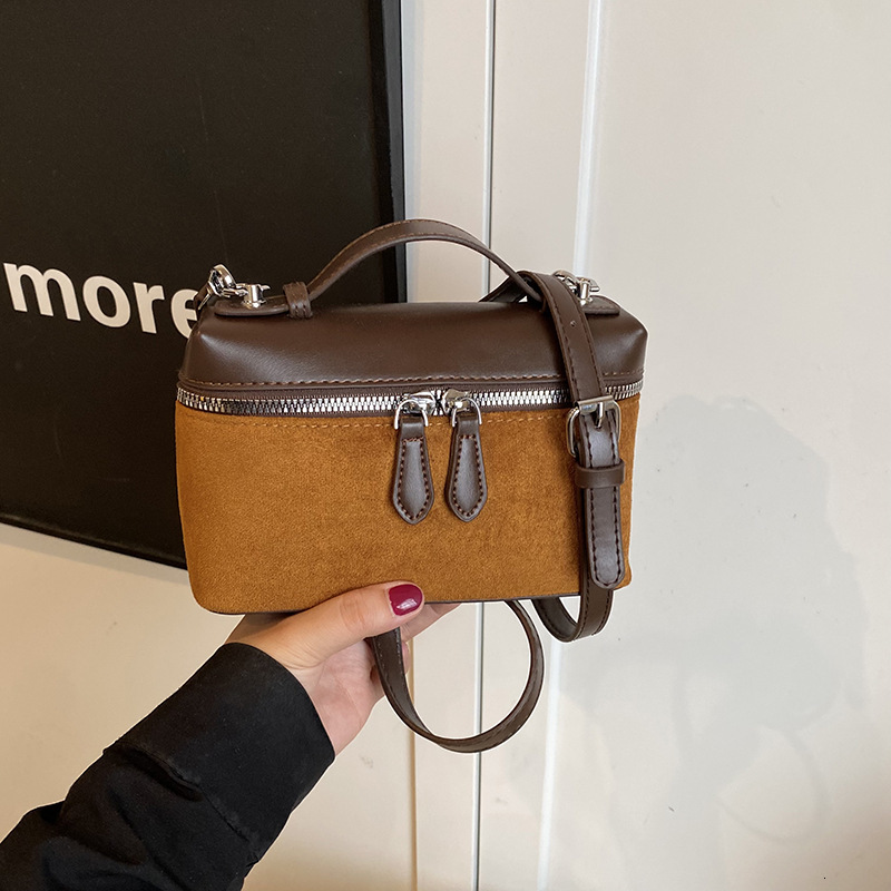 Luxury Brand Designer Bag Fashion Lychee Pattern Handbag For Women New 2025 Simple Box Bag Niche Stylish Double Zipper Crossbody Bag