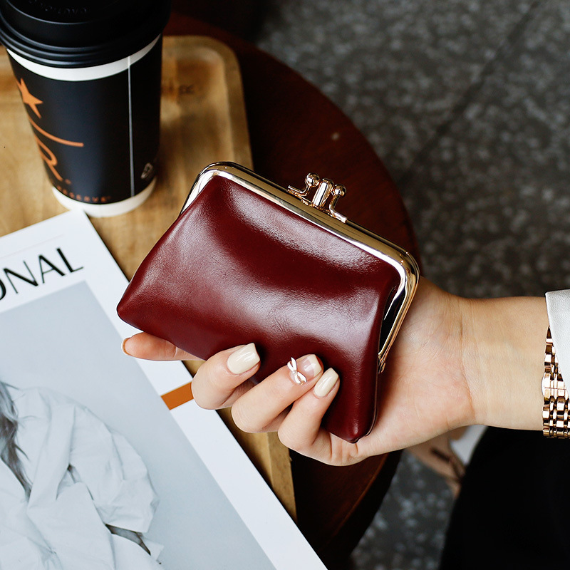 Luxury Brand Designer Bag Top Layer Cowhide Coin Purse For Women With Clip, Genuine Leather Dumpling Bag, Handheld Double Layer Coin Holder, Large Cap